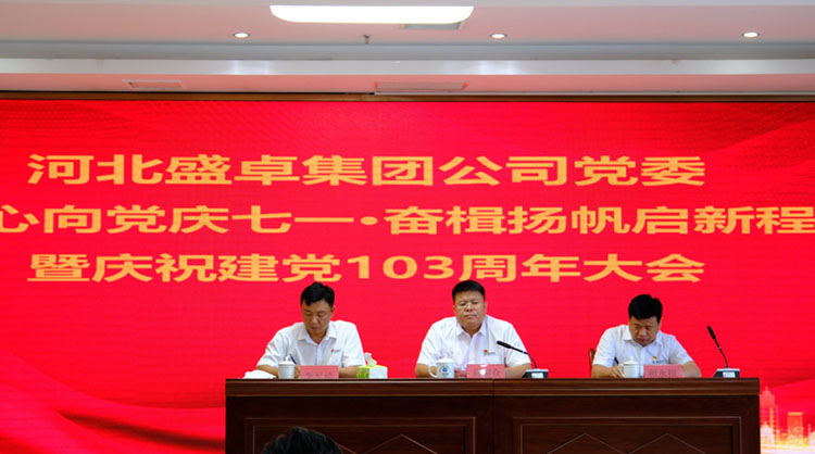 同心向黨慶七一 奮楫揚帆啟新程 盛卓集團隆重召開慶祝建黨103周年黨員大會